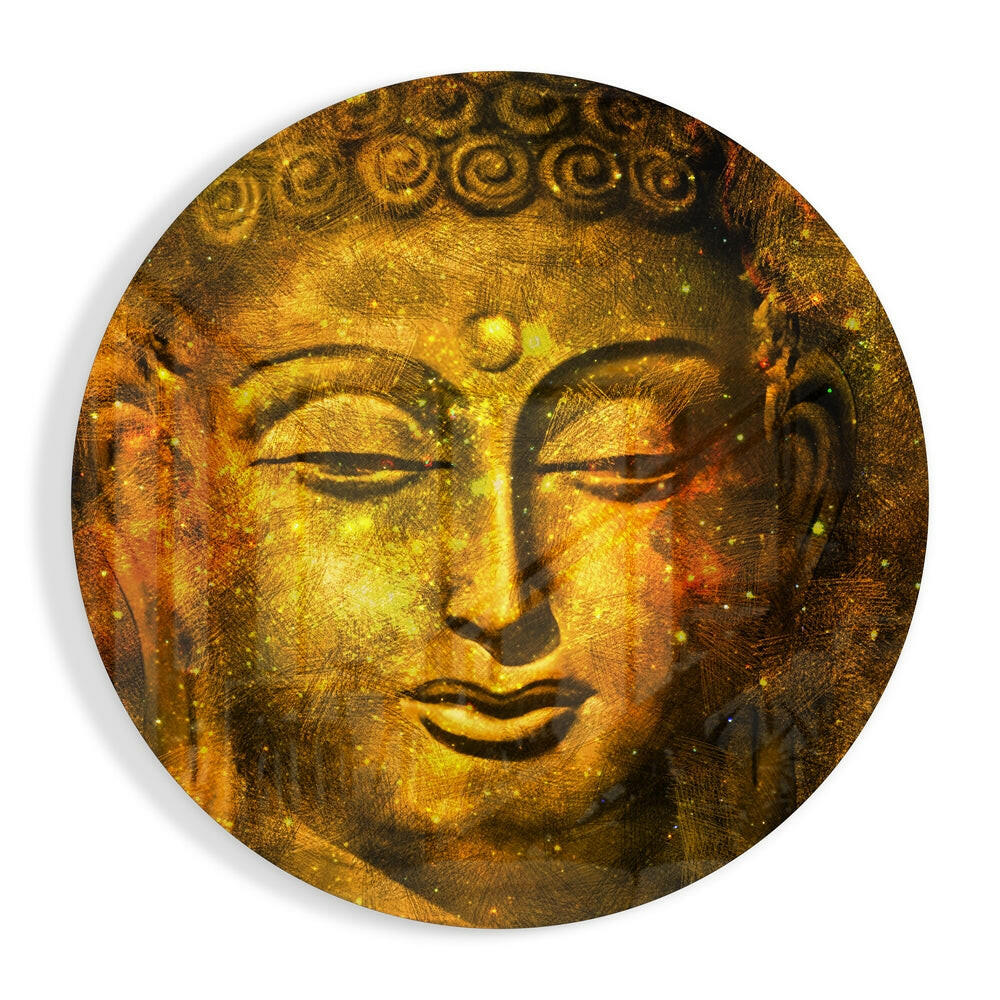 Buddha Round Glass Wall Art