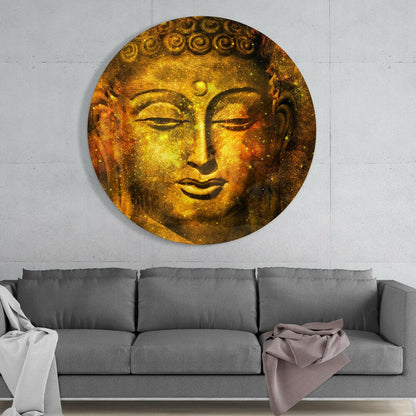 Buddha Round Glass Wall Art