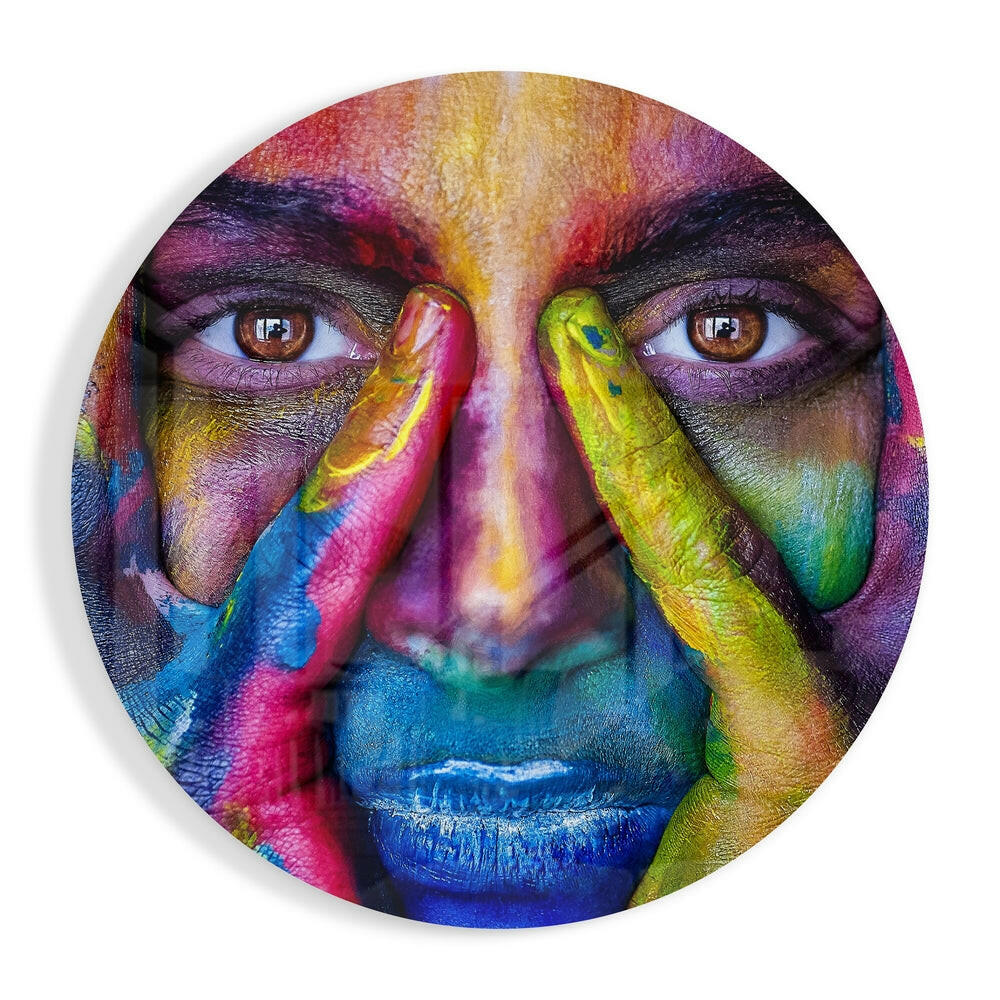 Colorful Look abstract glass wall art