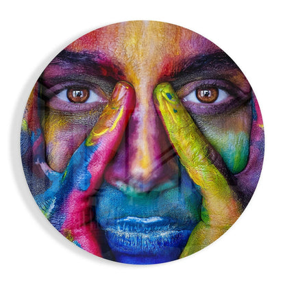 Colorful Look abstract glass wall art