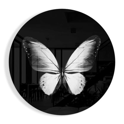 Butterfly glass wall art vivid tempered glass print