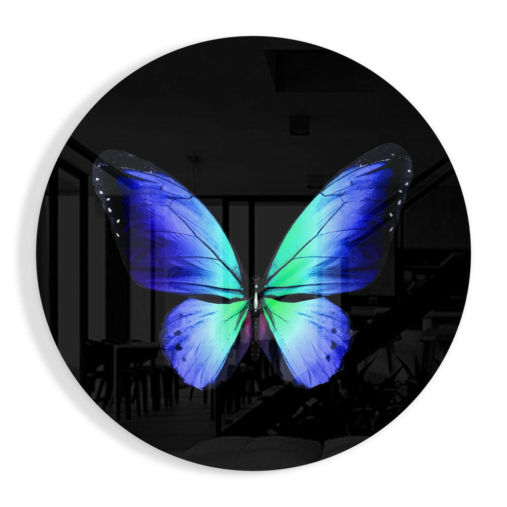 Butterfly glass wall art tempered glass print