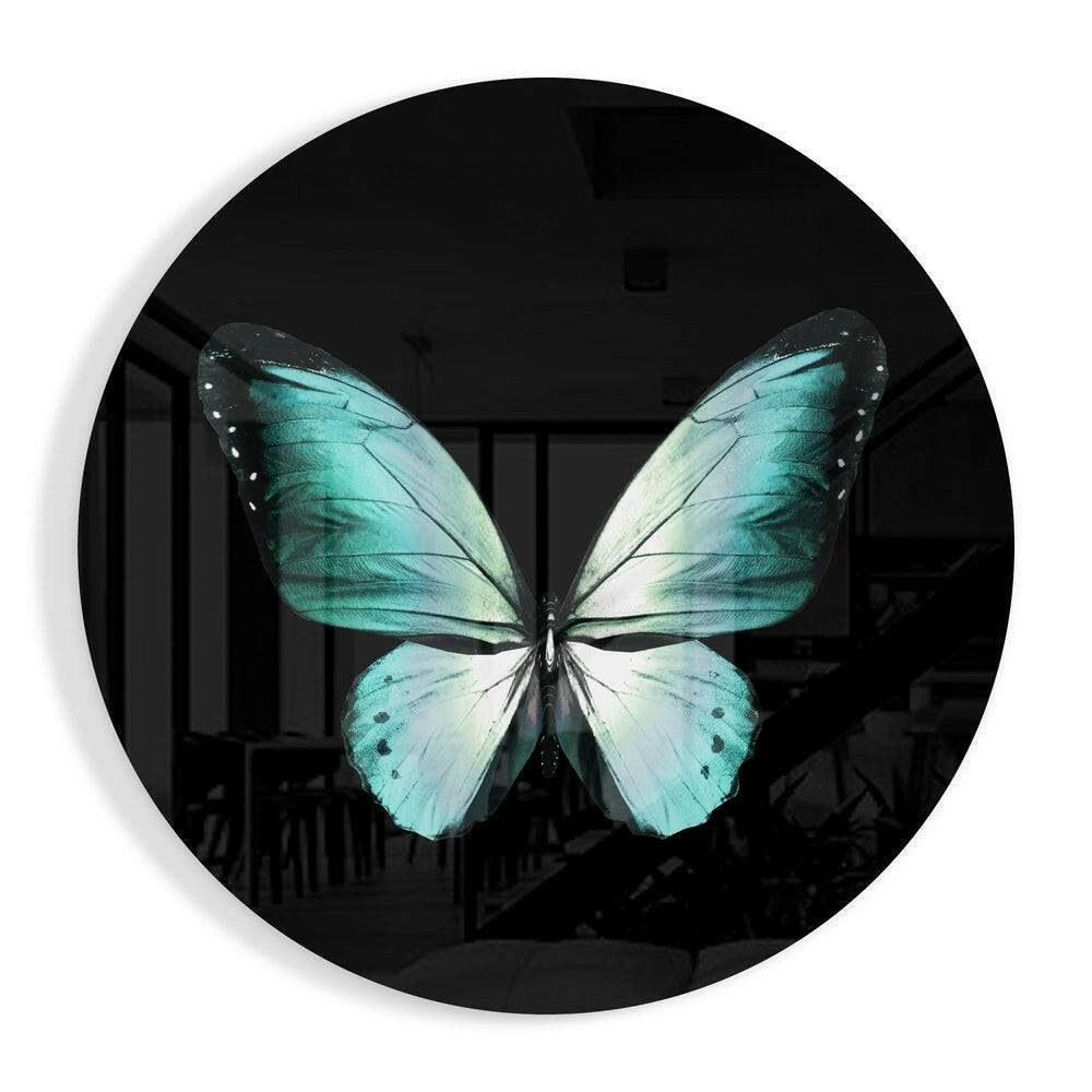 Butterfly glass wall art vivid tempered glass print