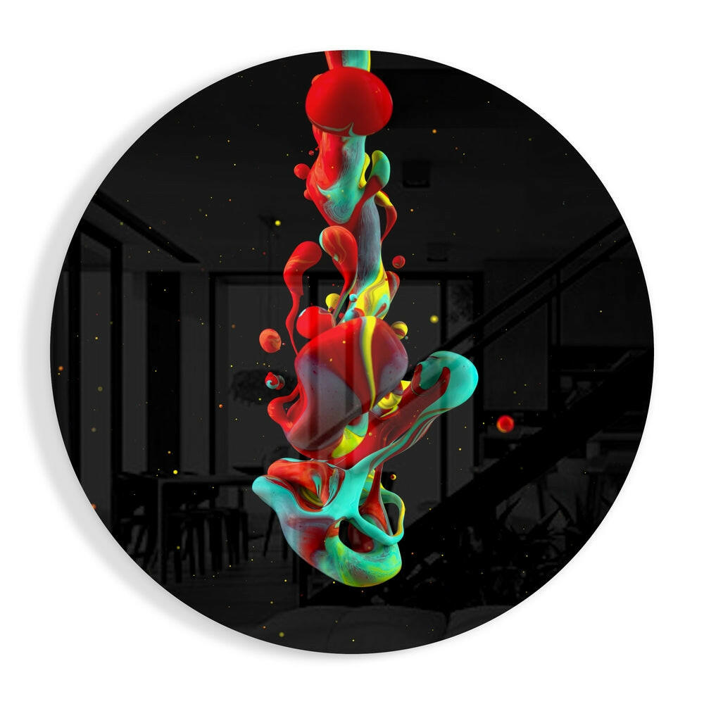 Textured abstract tempered glass wall art
