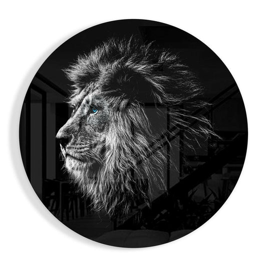 Pop art lion square glass wall art vivid palette tempered glass 24 to 40 inch