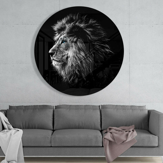 Pop Art Lion Square Glass Wall Art