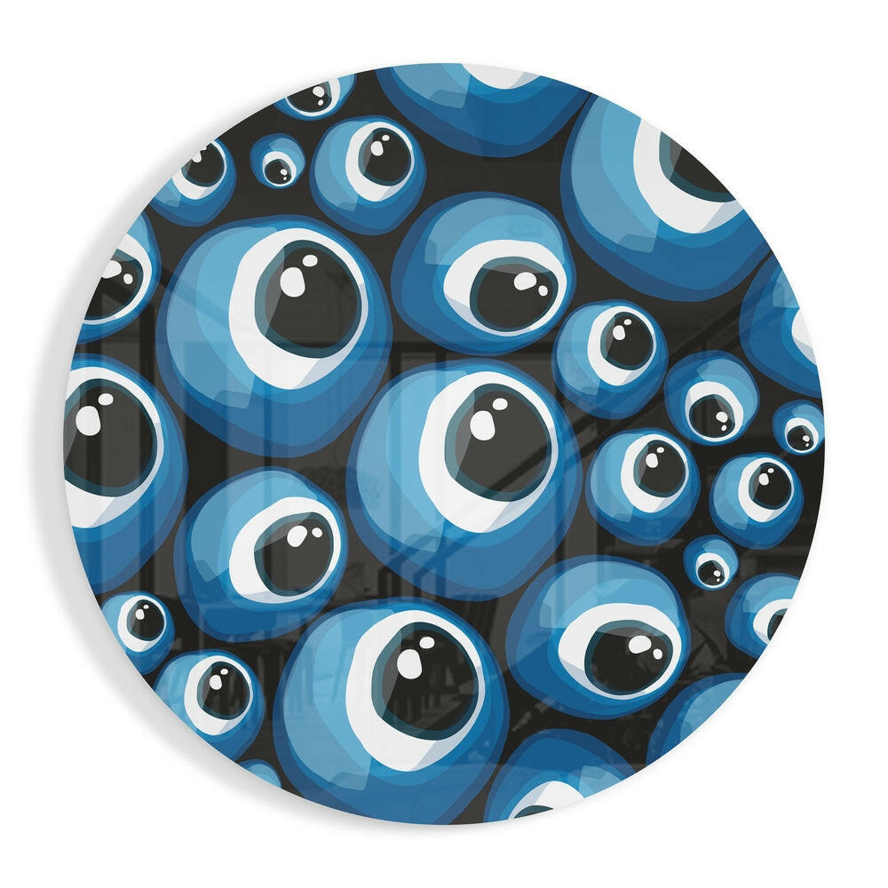 Evil Eye Bead Glass Wall Art tempered glass