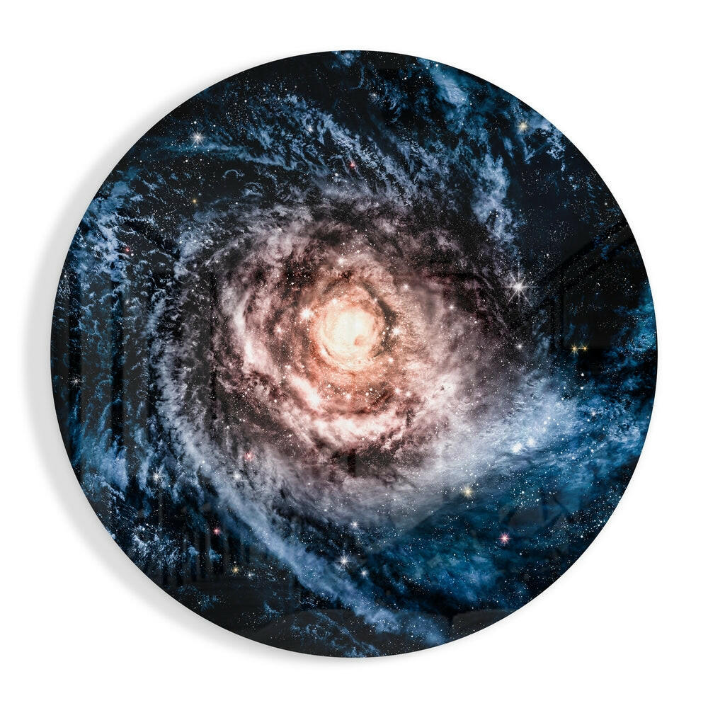 Spiral galaxy glass wall art cosmic space decor