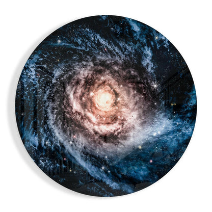 Spiral galaxy glass wall art cosmic space decor