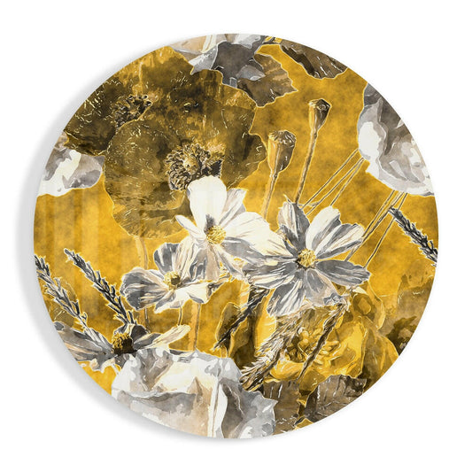 Abstract Flower glass wall art design