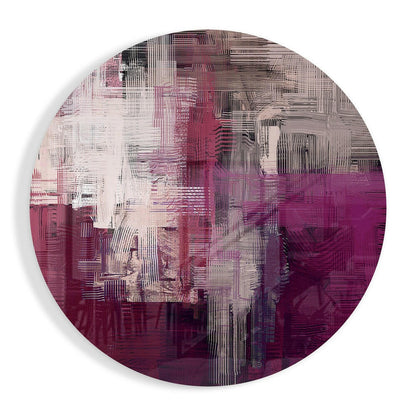 Magenta woven crosshatch glass wall art