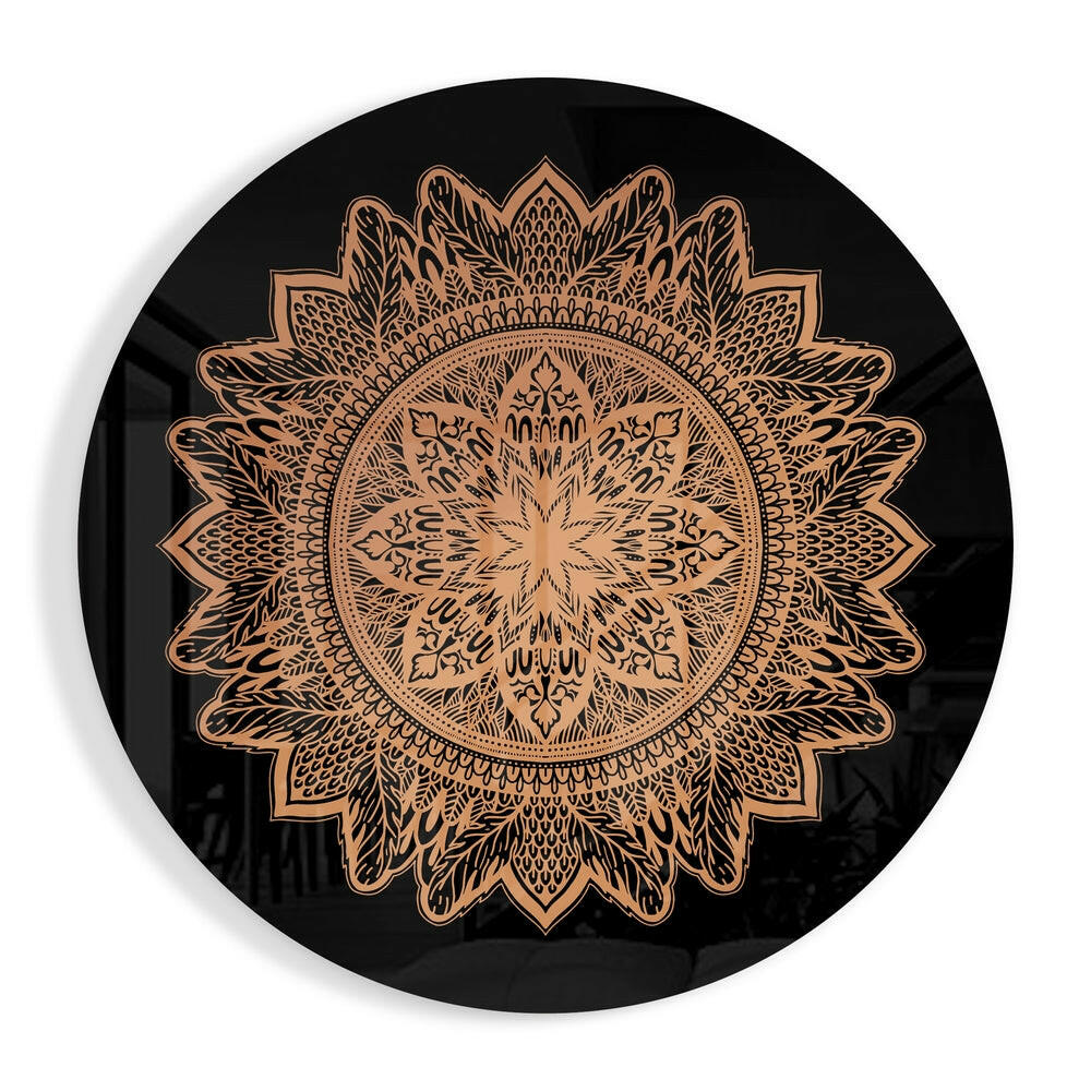 Floral pattern glass wall art