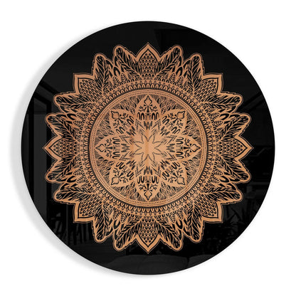Floral pattern glass wall art