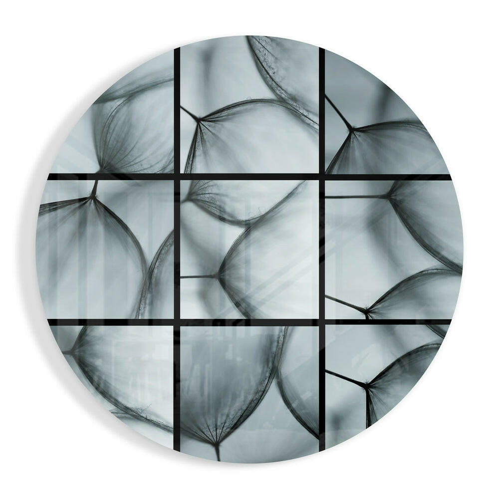 Dandelion seed macro glass wall art