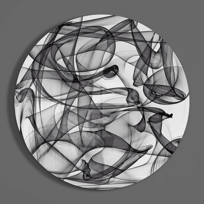 Smoke Loops Round Glass Wall Art