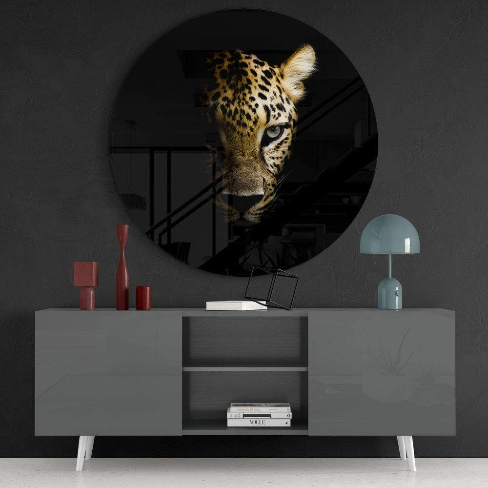 Leopard Glass Wall Art Wildlife Print