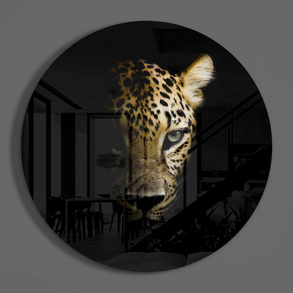 Leopard Glass Wall Art Wildlife Print