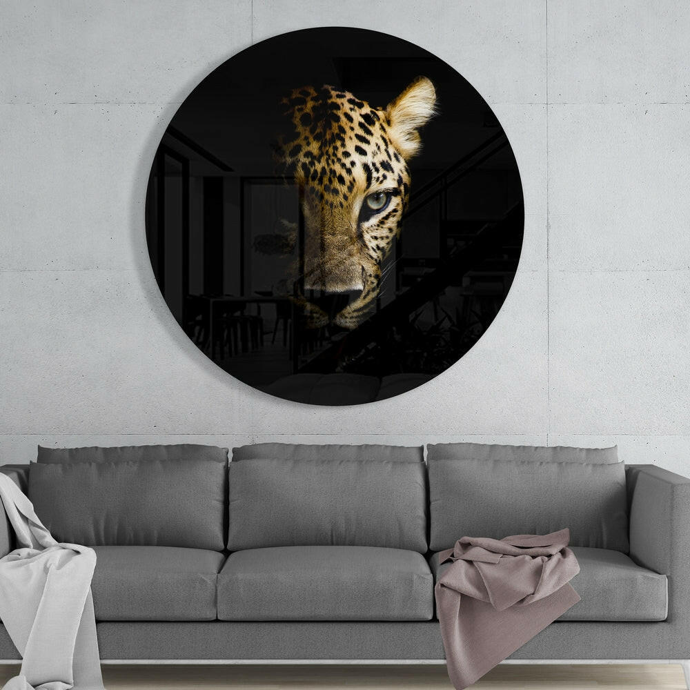 Leopard Glass Wall Art Wildlife Print