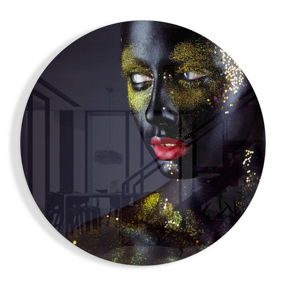 Women's Glass Wall Art displayed in contemporary interior
