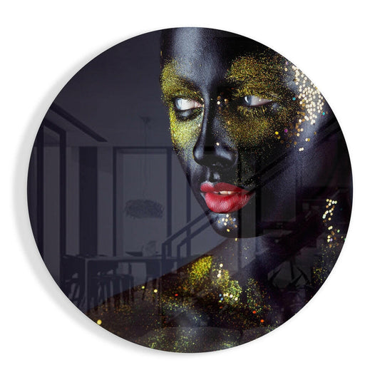 Women's Glass Wall Art displayed in contemporary interior