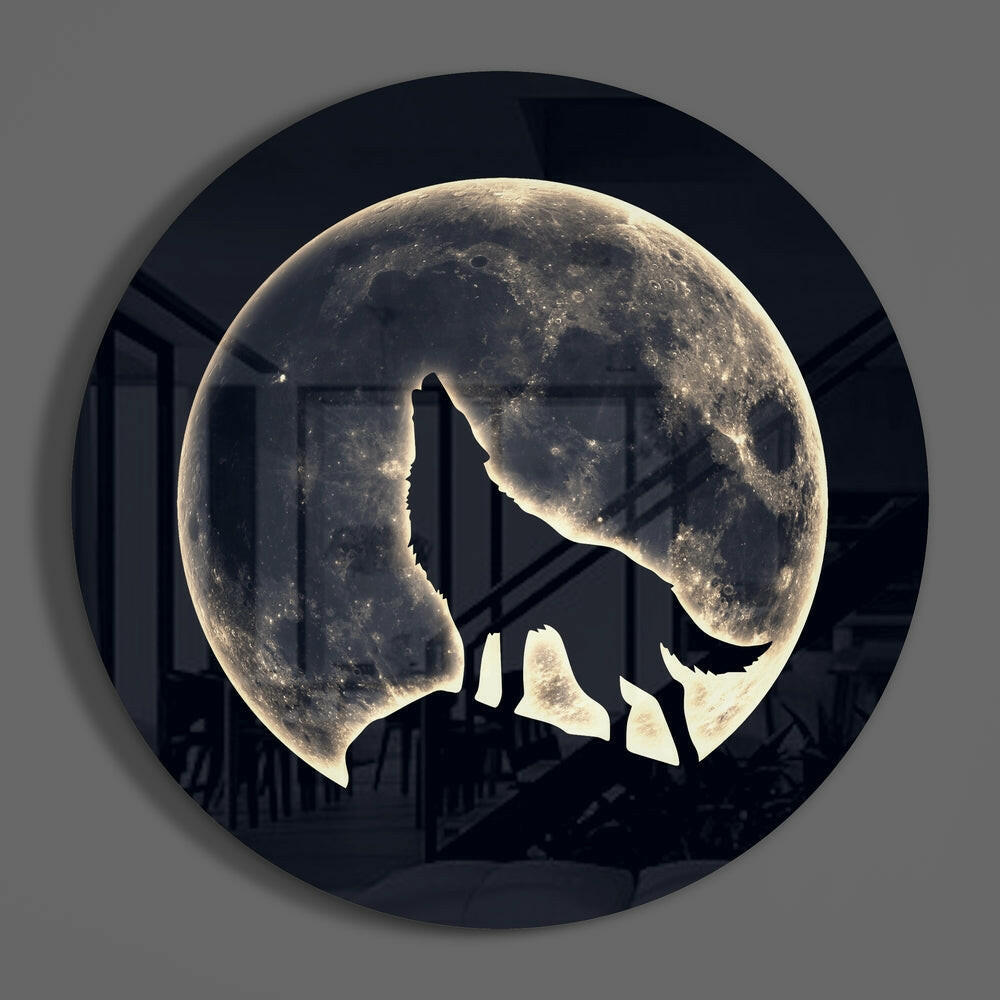 Wolf Portrait Glass Wall Art
