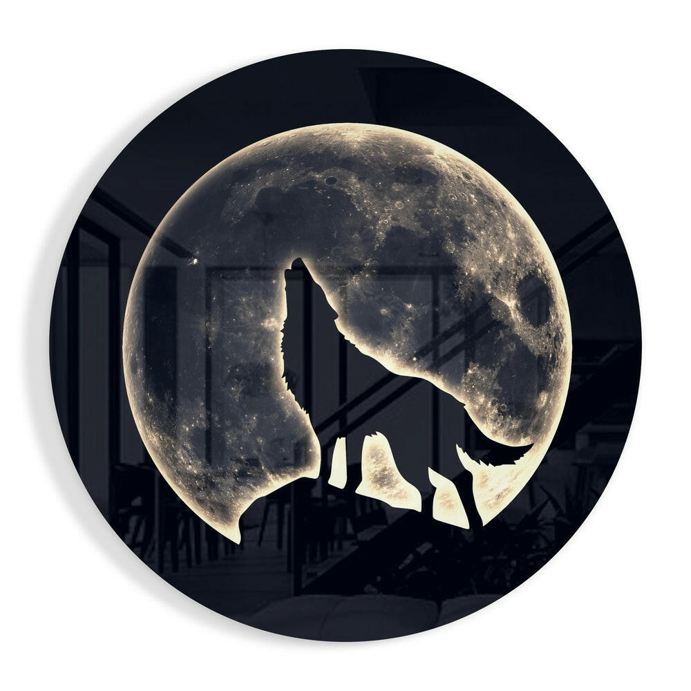 Wolf portrait glass wall art print