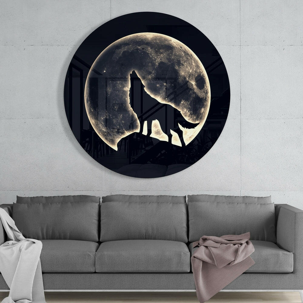 Wolf Portrait Glass Wall Art