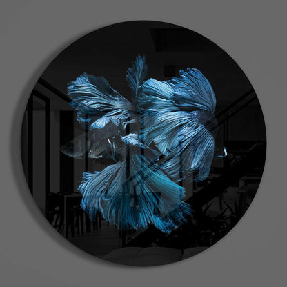 Betta Fish Flowing Fins Glass Wall Art