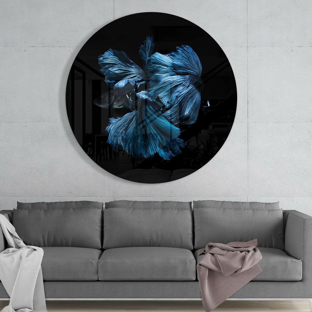 Betta Fish Flowing Fins Glass Wall Art