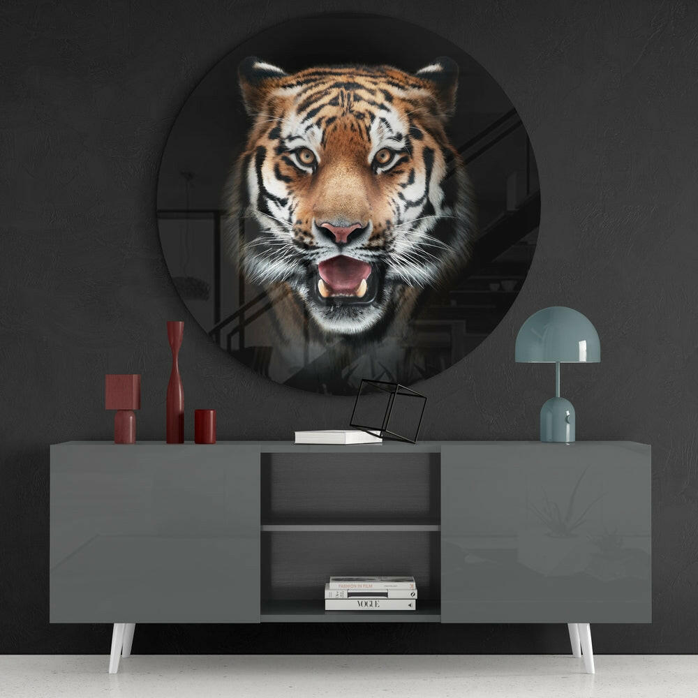 Tiger Glass Wall Art Wildlife Statement Print