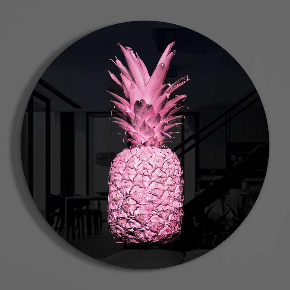 Glowing Pineapple Glass Wall Art