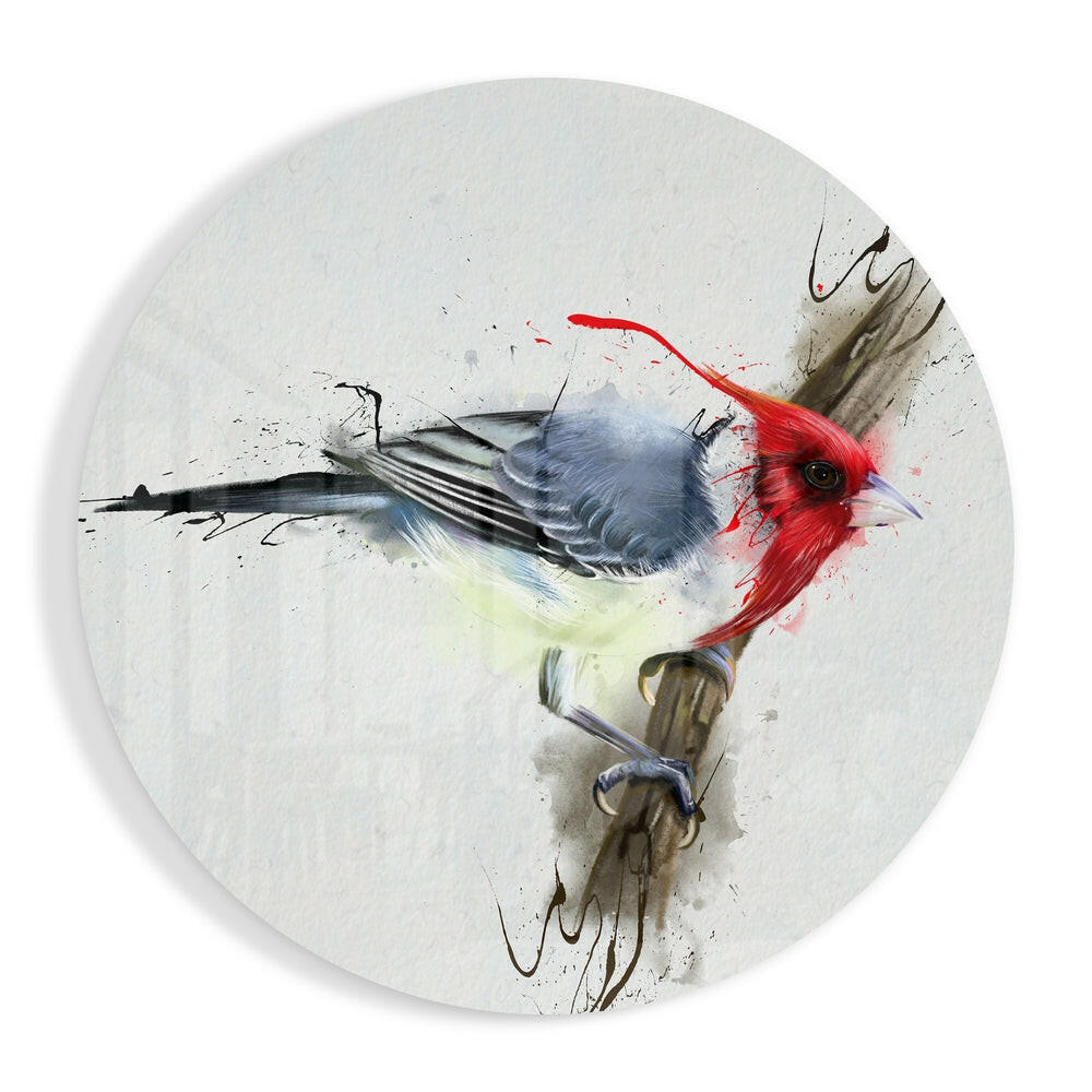 Bird glass wall art tempered glass print