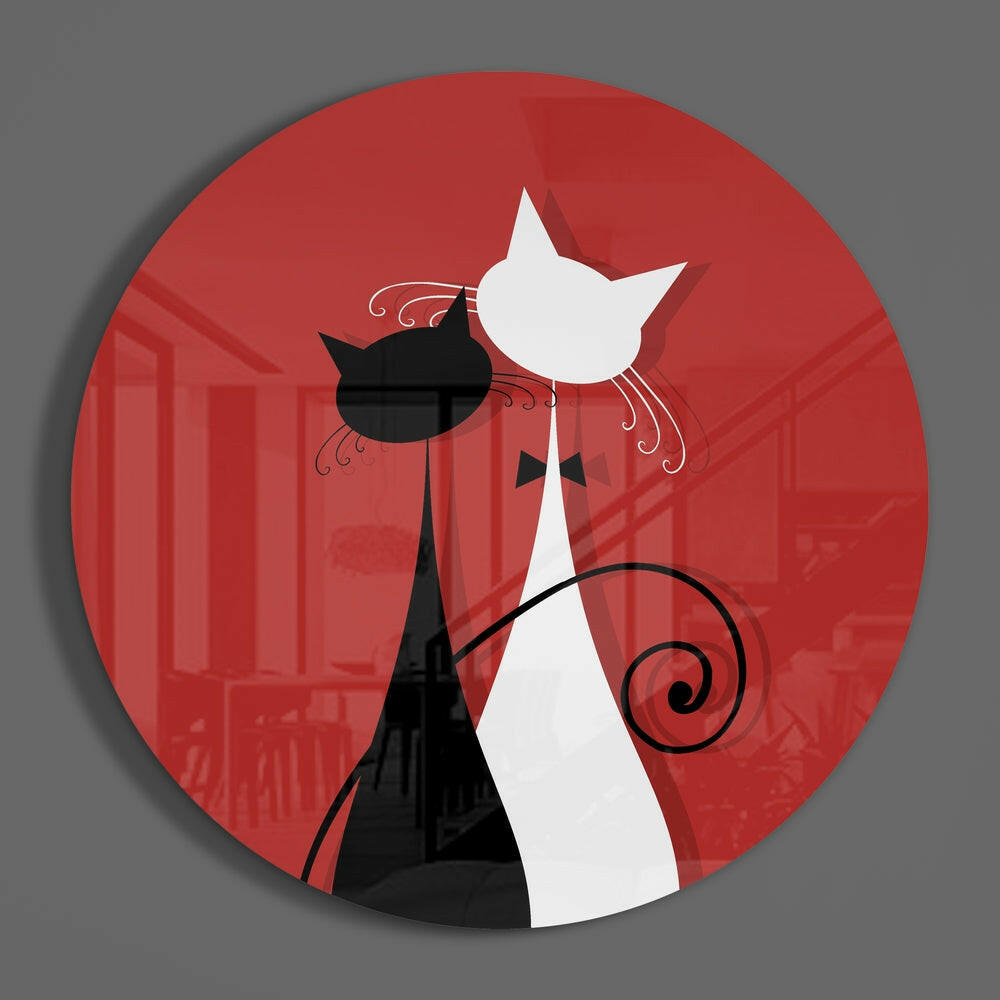 Two Cats Glass Wall Art Print