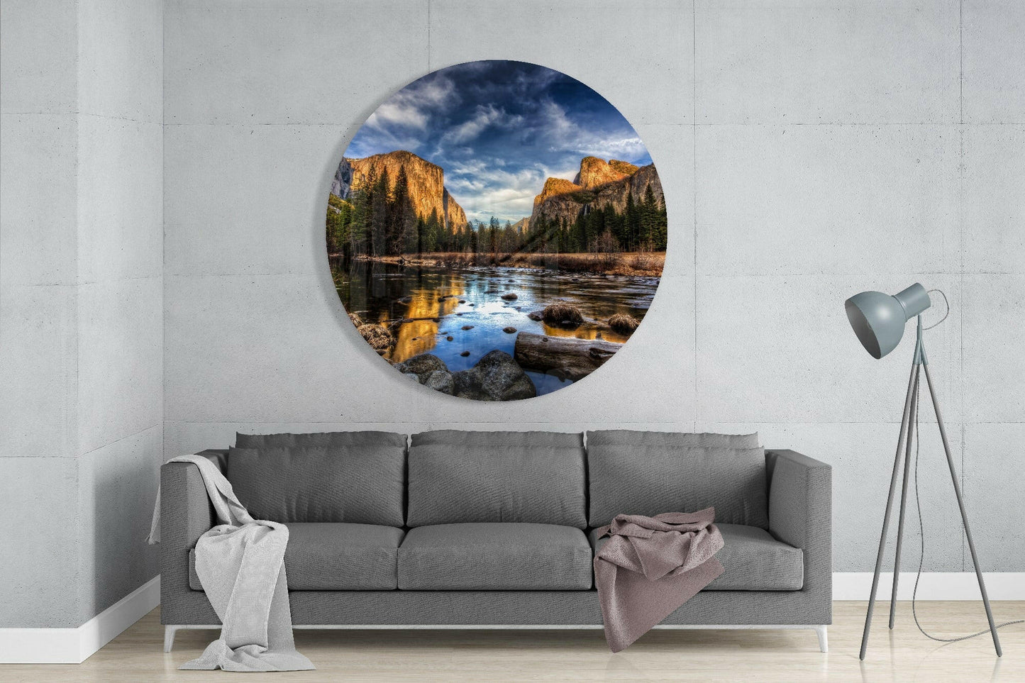 Layered Mountain Range Glass Wall Art