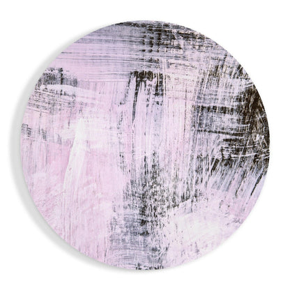 Lilac Black Dry Brush glass wall art with abstract design