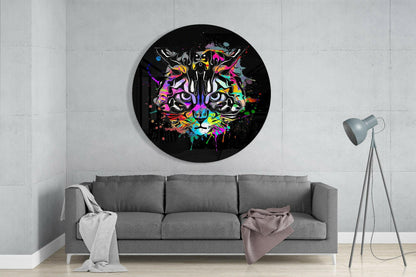 Rock N Roll Cat Glass Wall Art