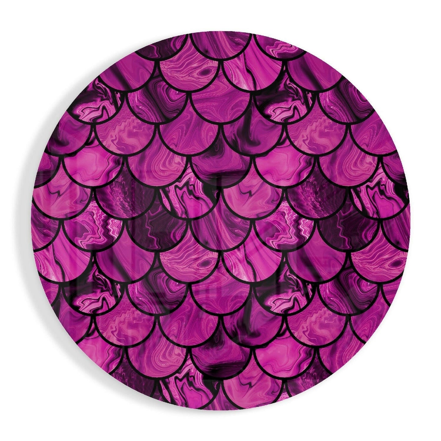 Magenta marble glass wall art