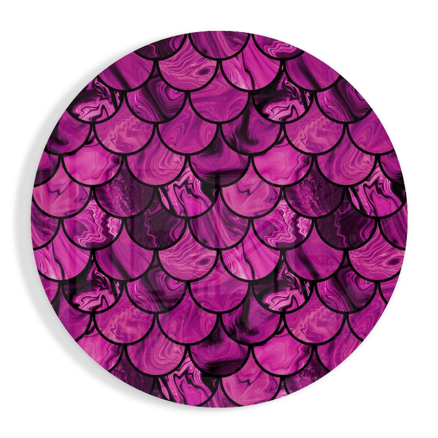 Magenta marble glass wall art