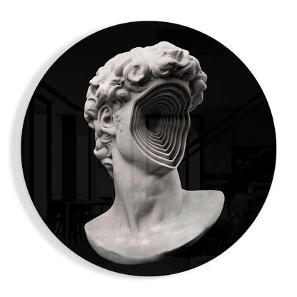 Spiral face statue glass wall art abstract sculpture design