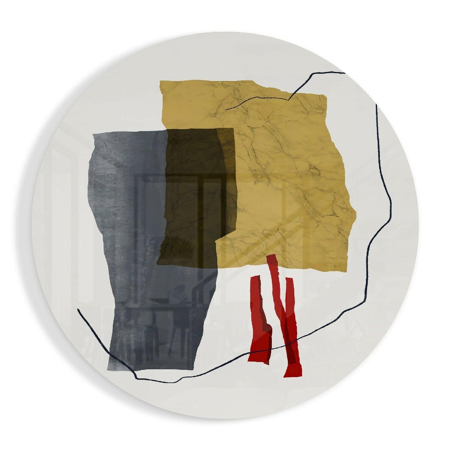 Abstract Pieces glass wall art with modern abstract composition