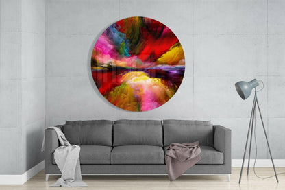 Crimson Rainbow Smoke Glass Wall Art
