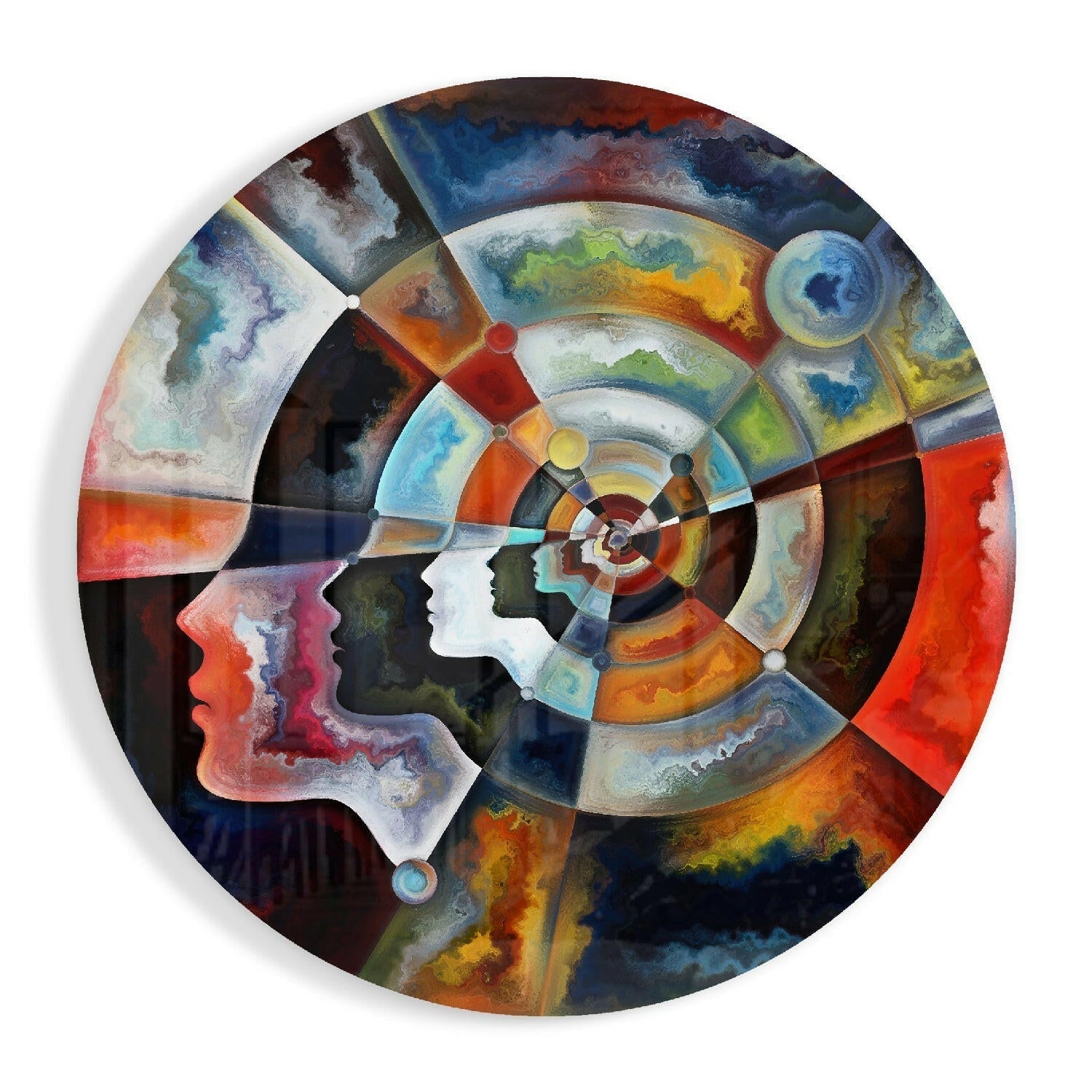 Zen meditation glass wall art on high-gloss tempered glass