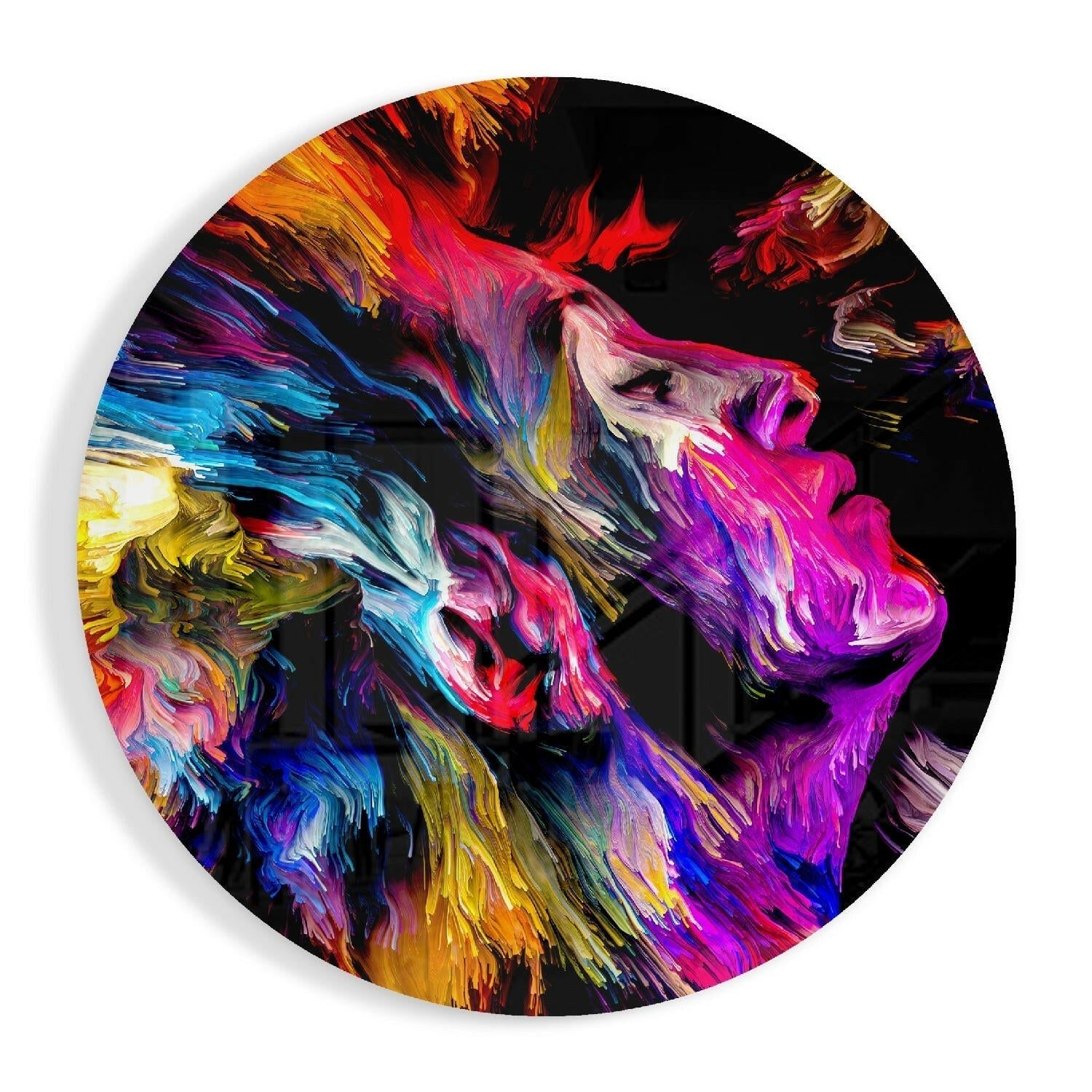 Thought current glass wall art