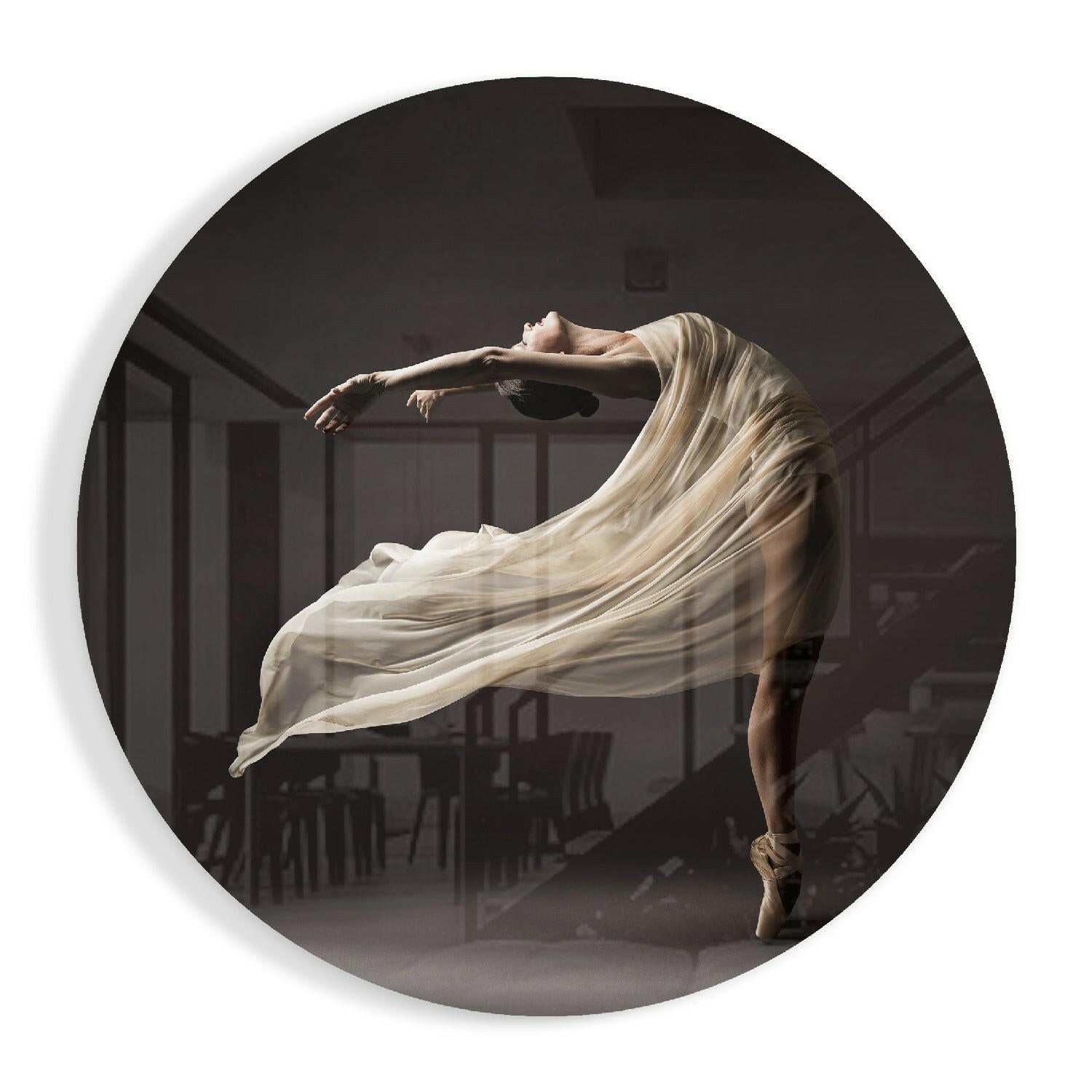 Ballet Glass Wall Art - graceful ballet design on tempered glass