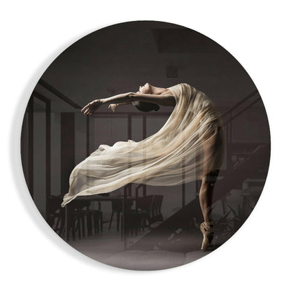 Ballet Glass Wall Art - graceful ballet design on tempered glass