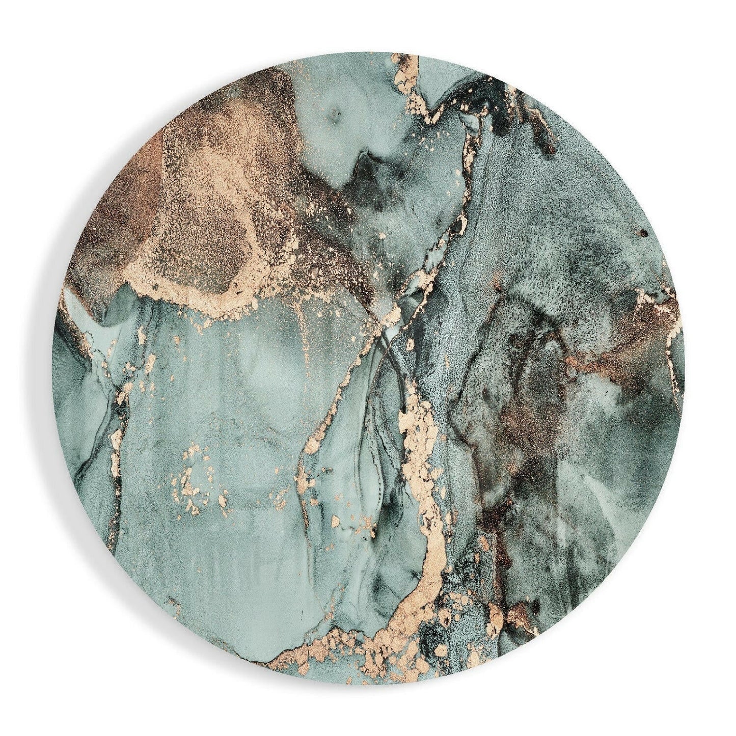 Turquoise Marble glass wall art print