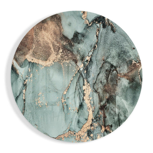Turquoise Marble glass wall art print