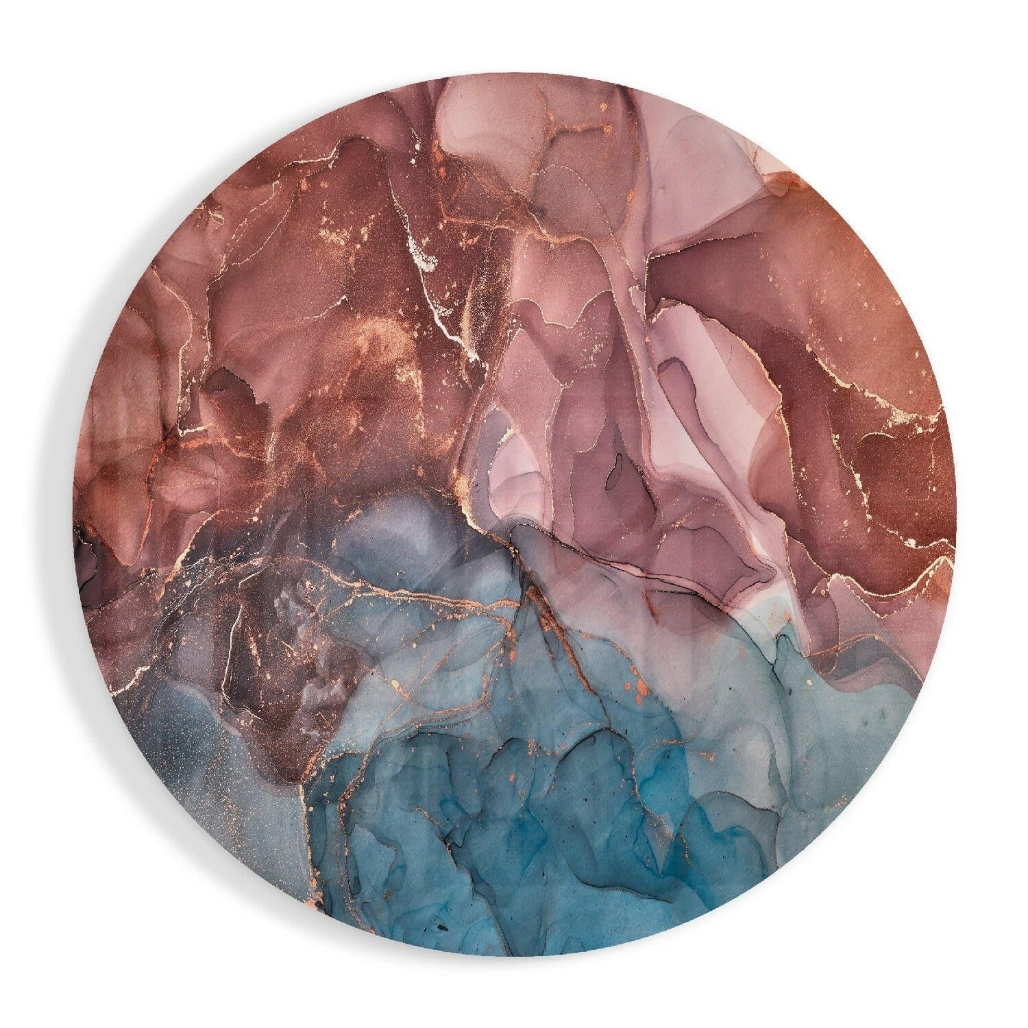 Orange marble glass wall art