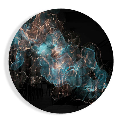 Blue Explosion glass wall art cobalt cloudscape