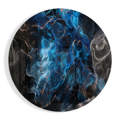 Blue Explosion glass wall art cobalt cloudscape